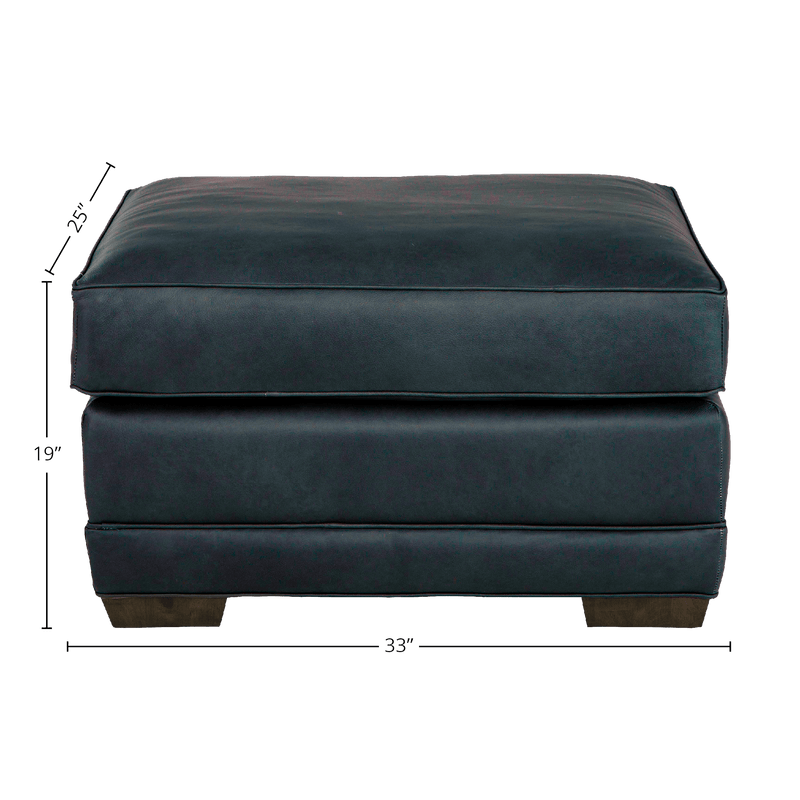 Senneka Genuine Leather Ottoman - Made in U.S.A. - Coja