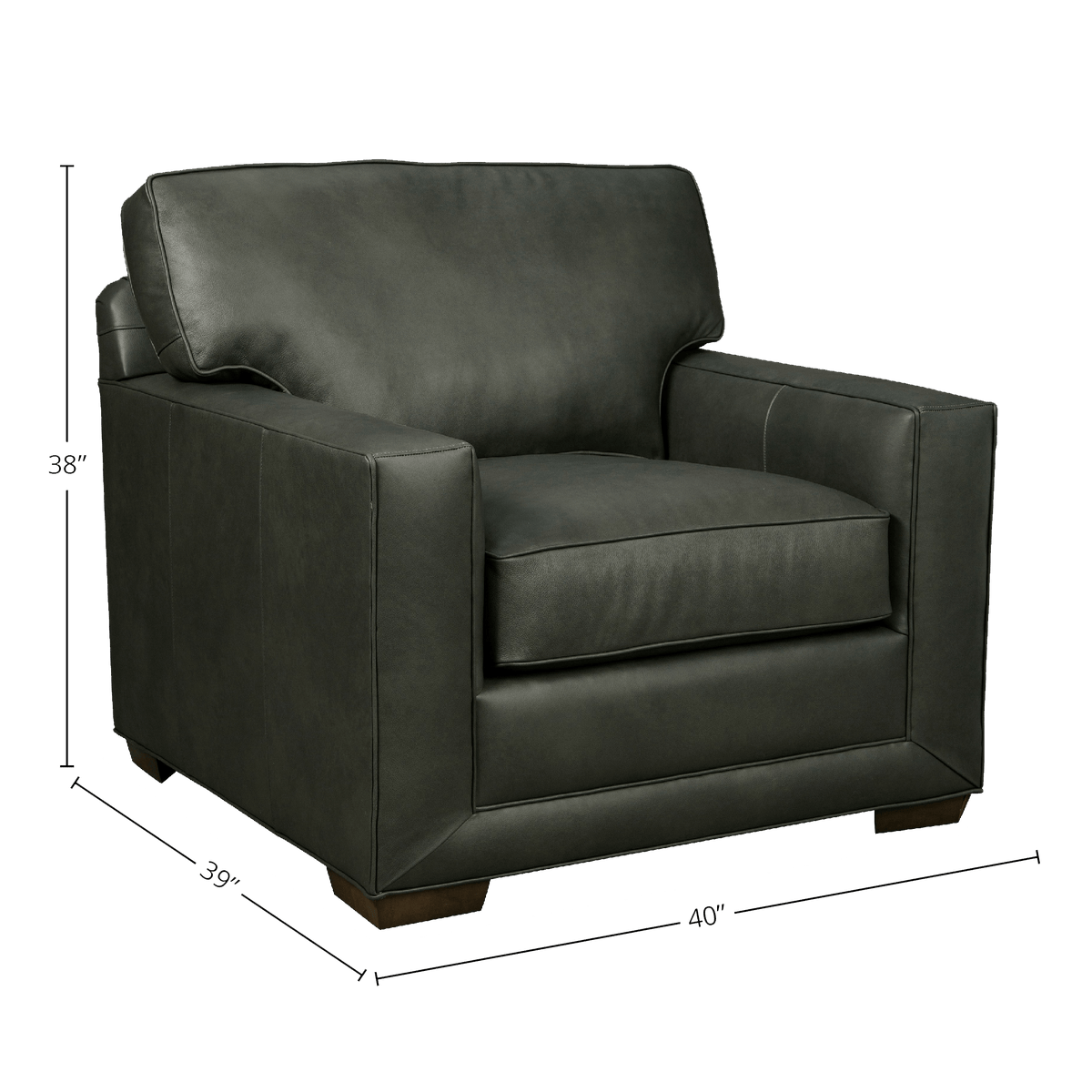 Senneka Genuine Leather Armchair - Made in U.S.A. - Coja