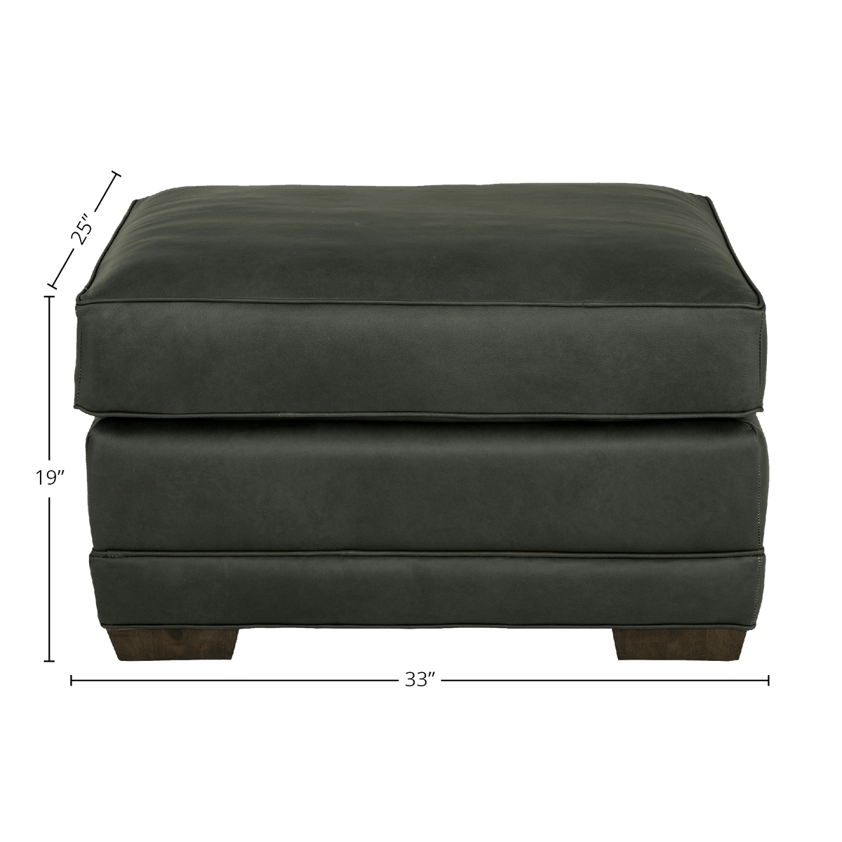 Senneka Genuine Leather Ottoman - Made in U.S.A. - Coja