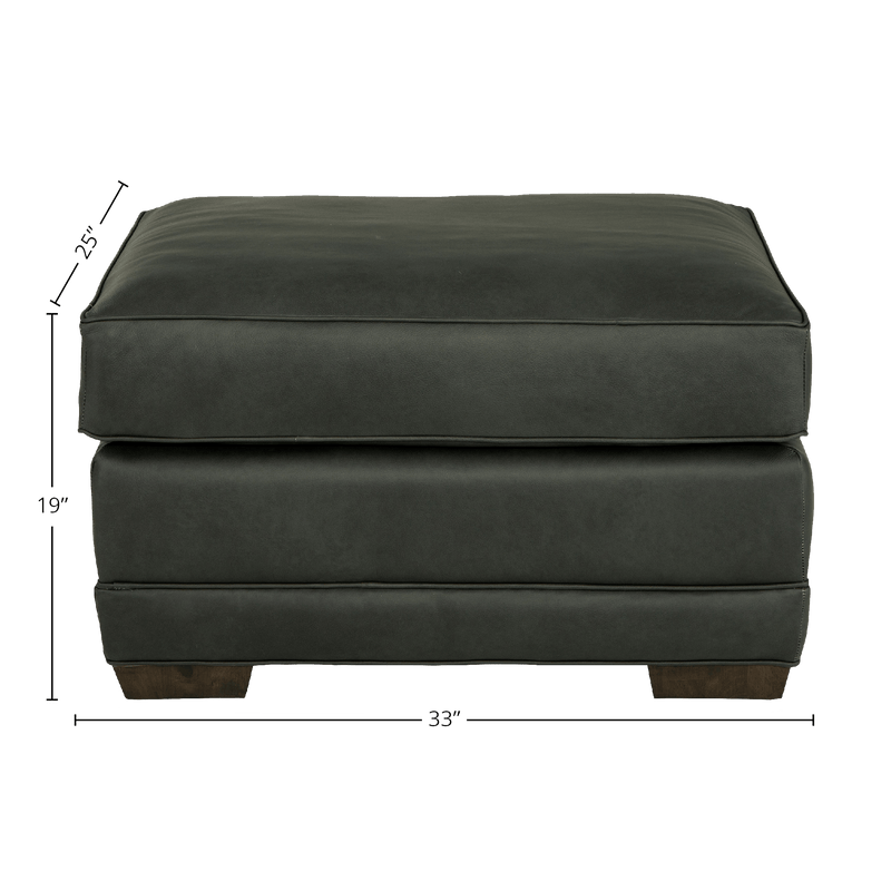 Senneka Genuine Leather Ottoman - Made in U.S.A. - Coja