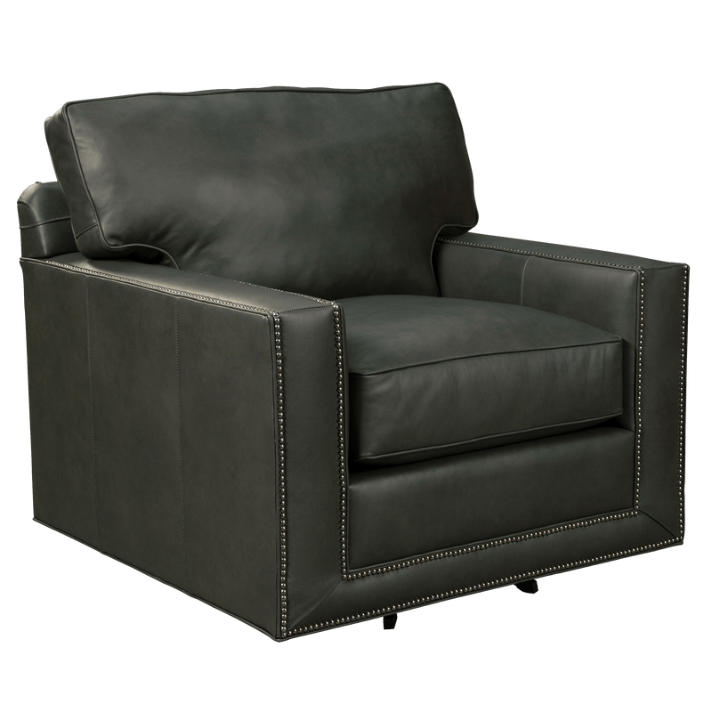 Senneka Genuine Leather Swivel Chair - Made in U.S.A. - Coja