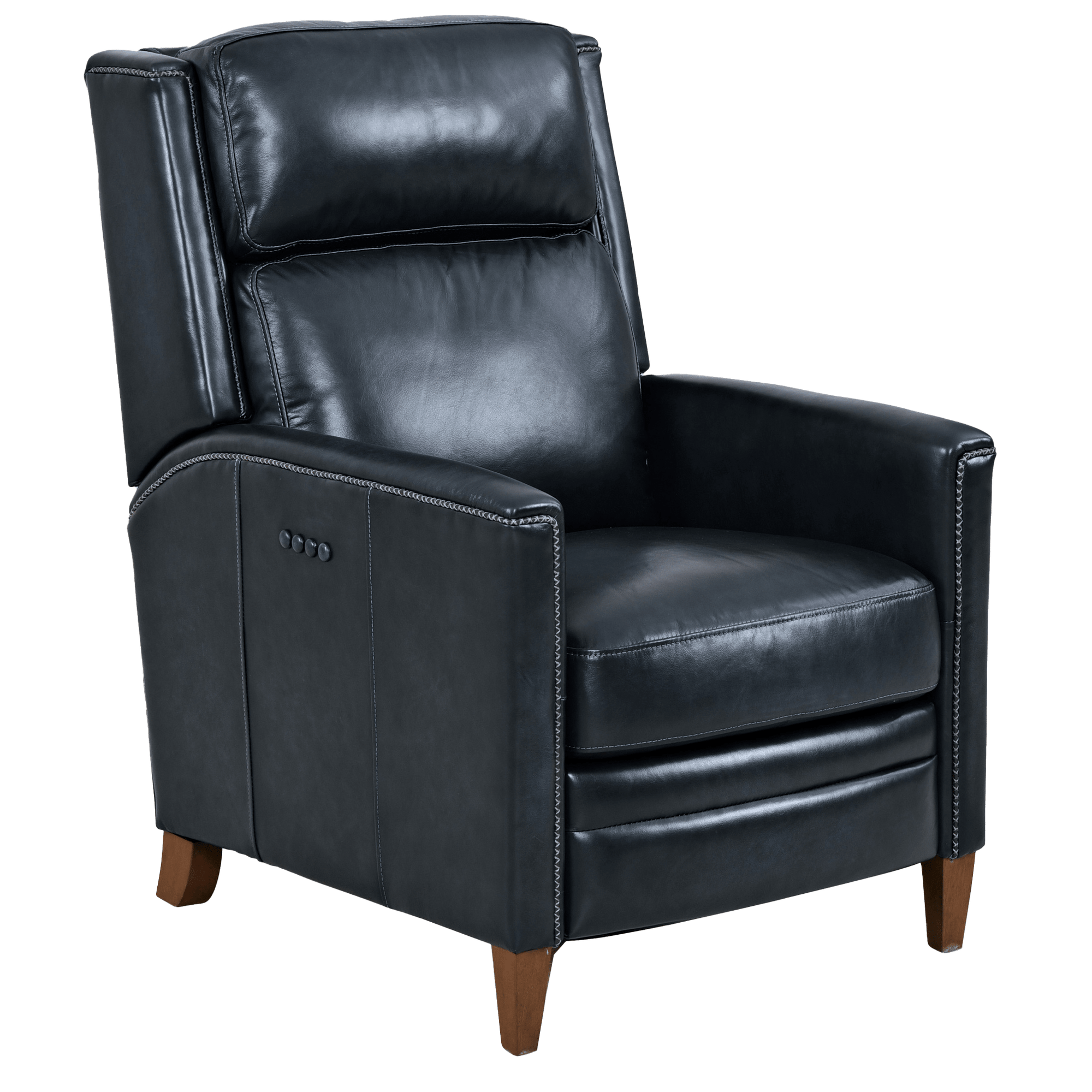 Sibela Power Recliner with Articulating Headrest, Leather, Blue - Coja