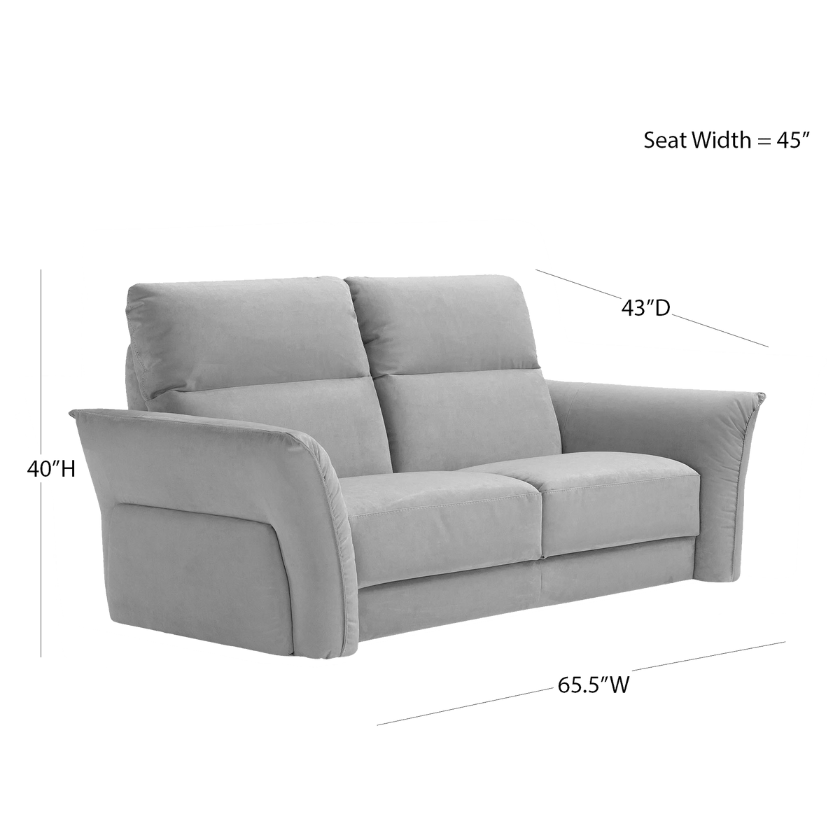 Sogno High - Back Italian Microfiber Loveseat – Seafoam - Coja