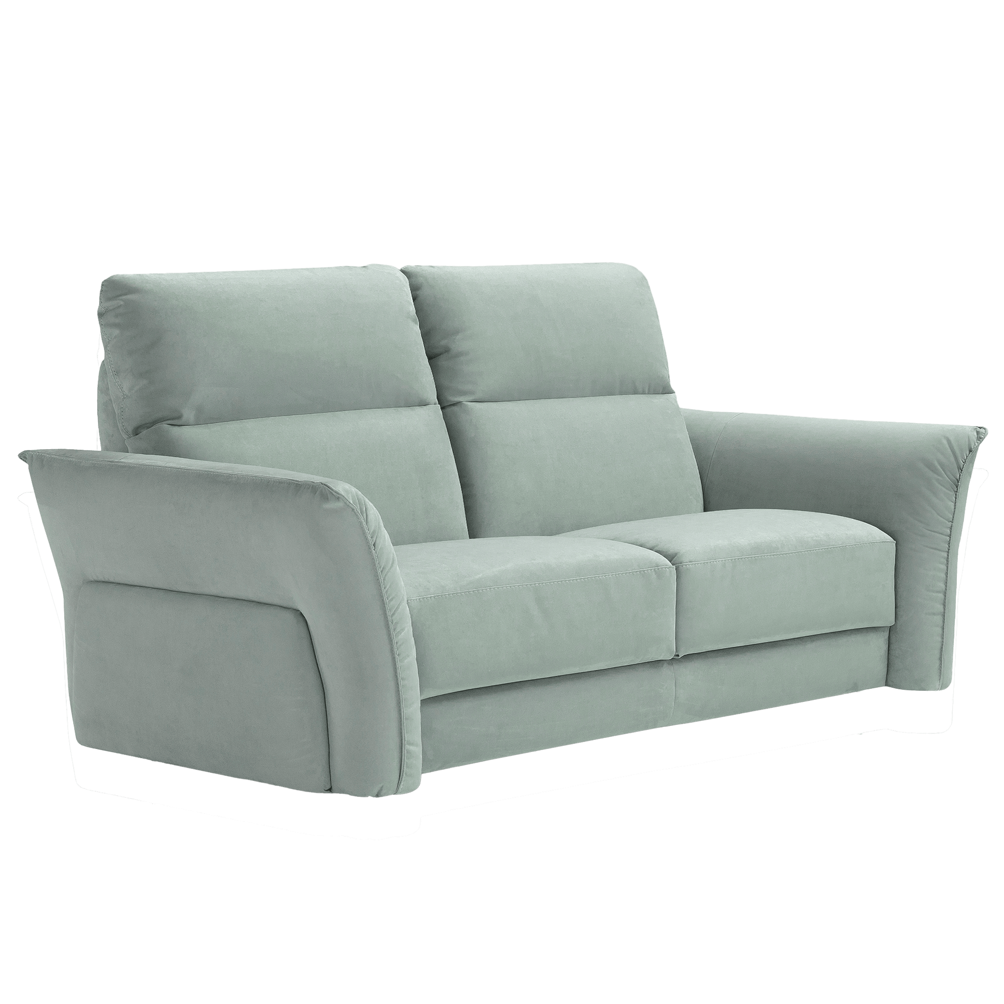 Sogno High-Back Italian Microfiber Loveseat – Seafoam
