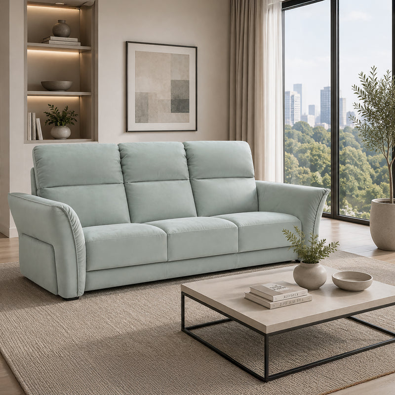 Sogno High-Back Italian Microfiber Sofa – Seafoam - Coja