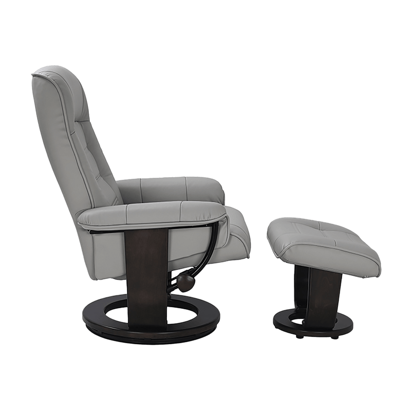 Sonego Leather Swivel Recliner with Matching Ottoman - Coja