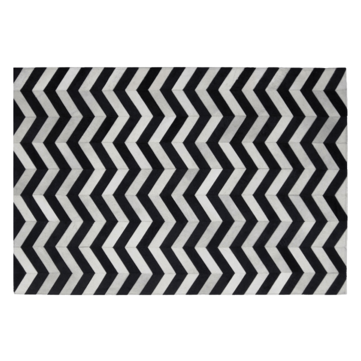 Spinel Chevron Hair On Leather Rug, Rectangle 4&#39; x 6&#39; - Coja