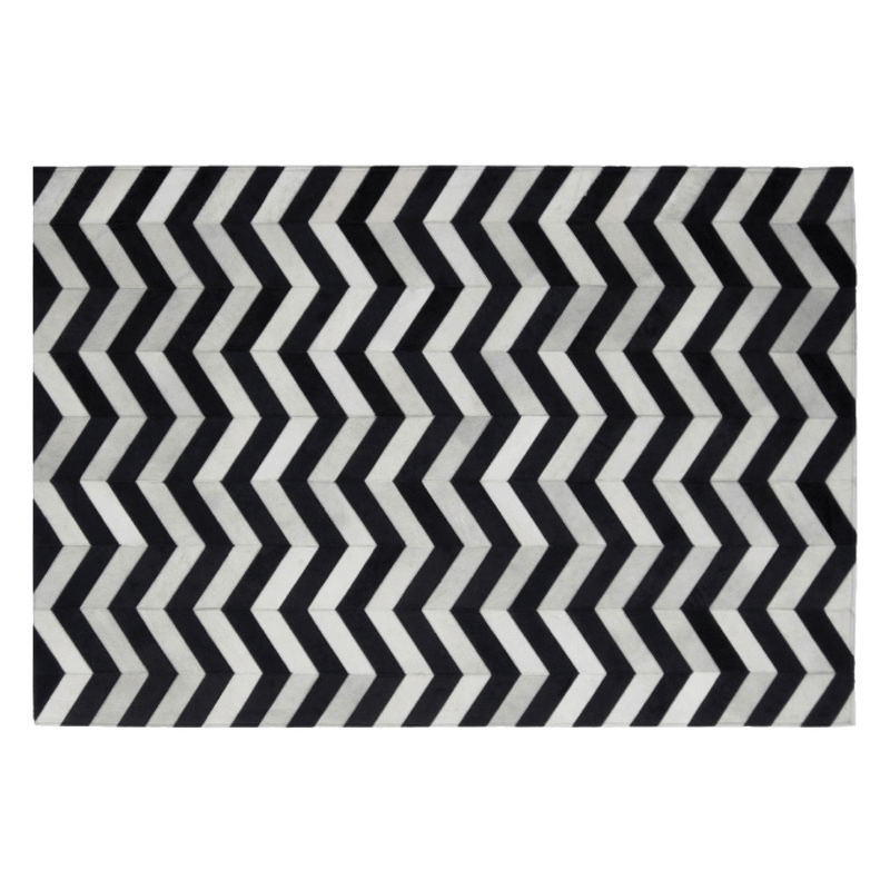 Spinel Chevron Hair On Leather Rug, Rectangle 4' x 6' - Coja