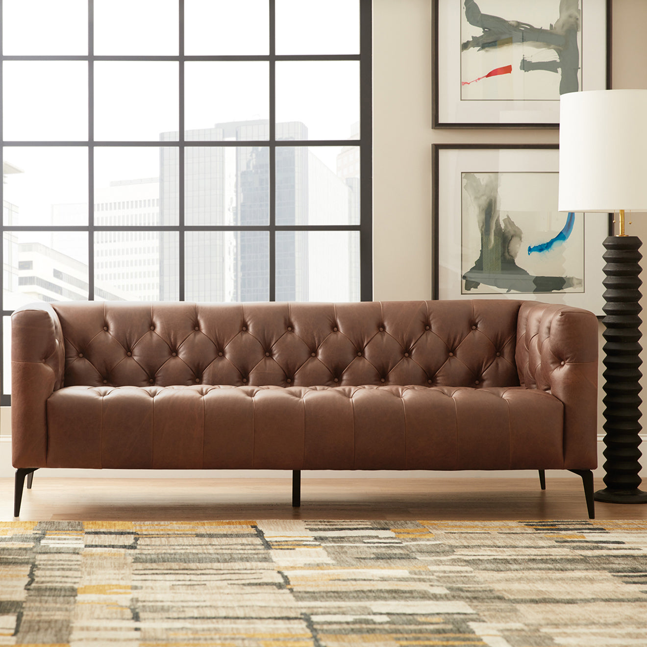 Stationary Leather Sofas - Loveseats - Sleepers