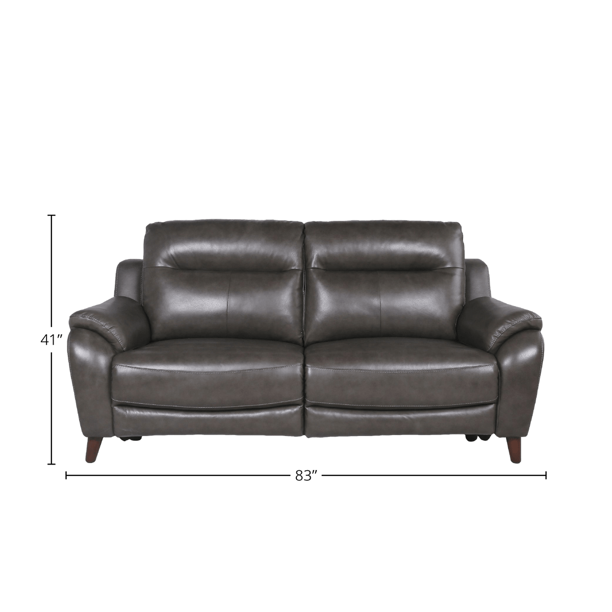 Teretta Leather Power Reclining Sofa and Loveseat Set with Articulating Headrest, Gray - Coja