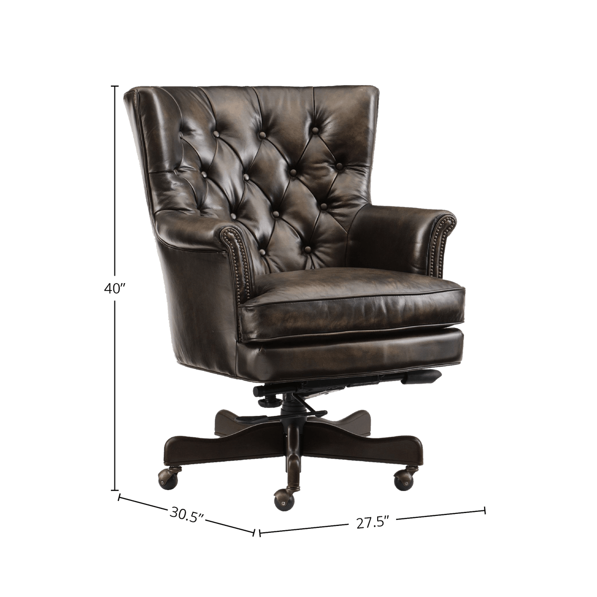 Thania Leather Office Chair, Brown - Coja