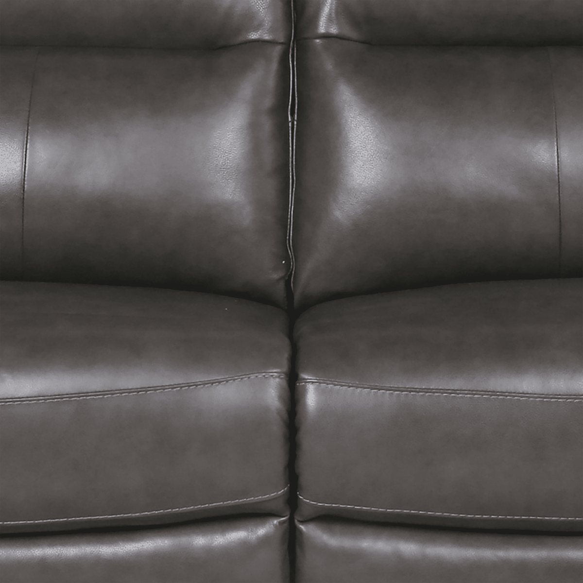 Teretta Leather Power Reclining Sofa and Loveseat Set with Articulating Headrest, Gray - Coja