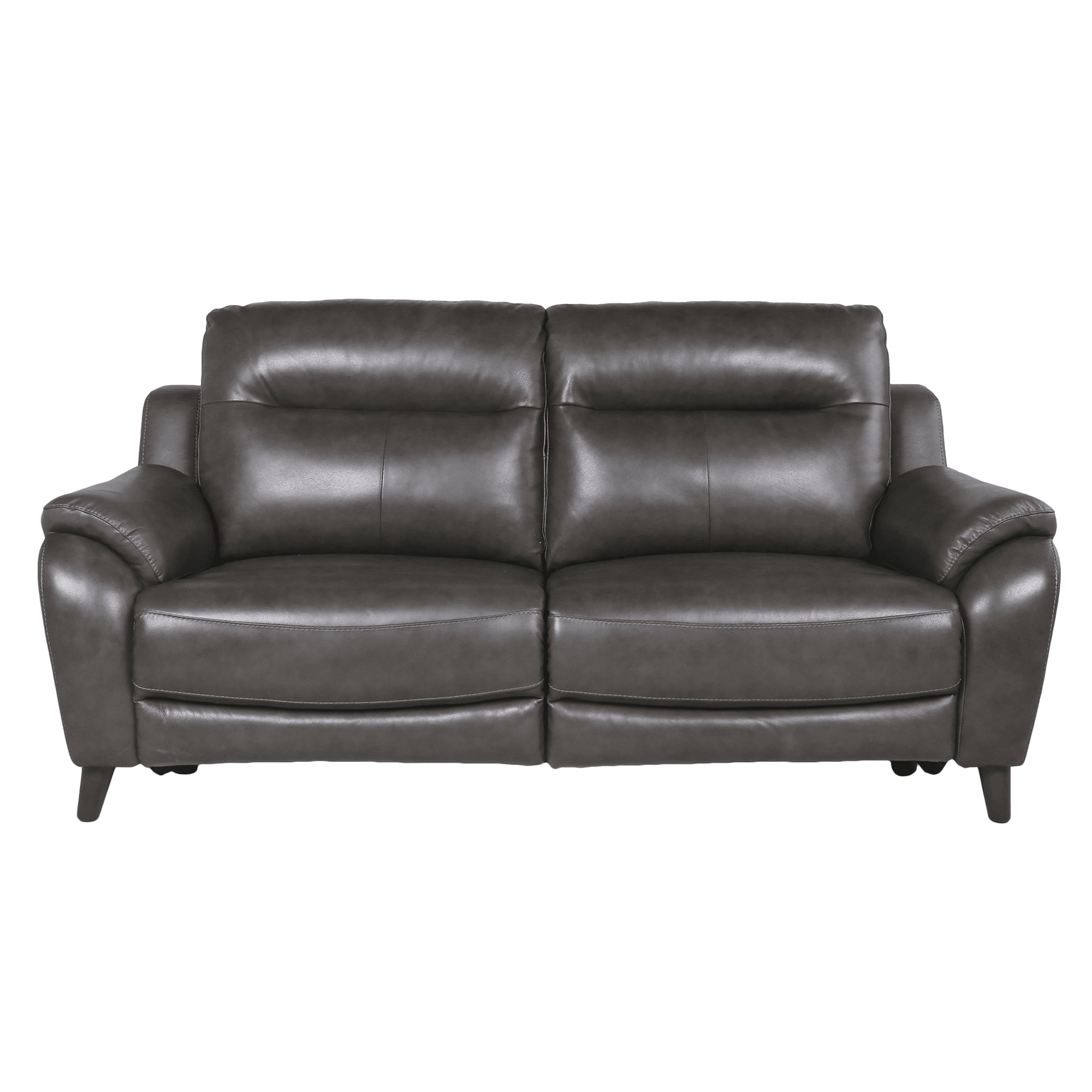 Teretta Leather Power Reclining Sofa with Articulating Headrest, Gray