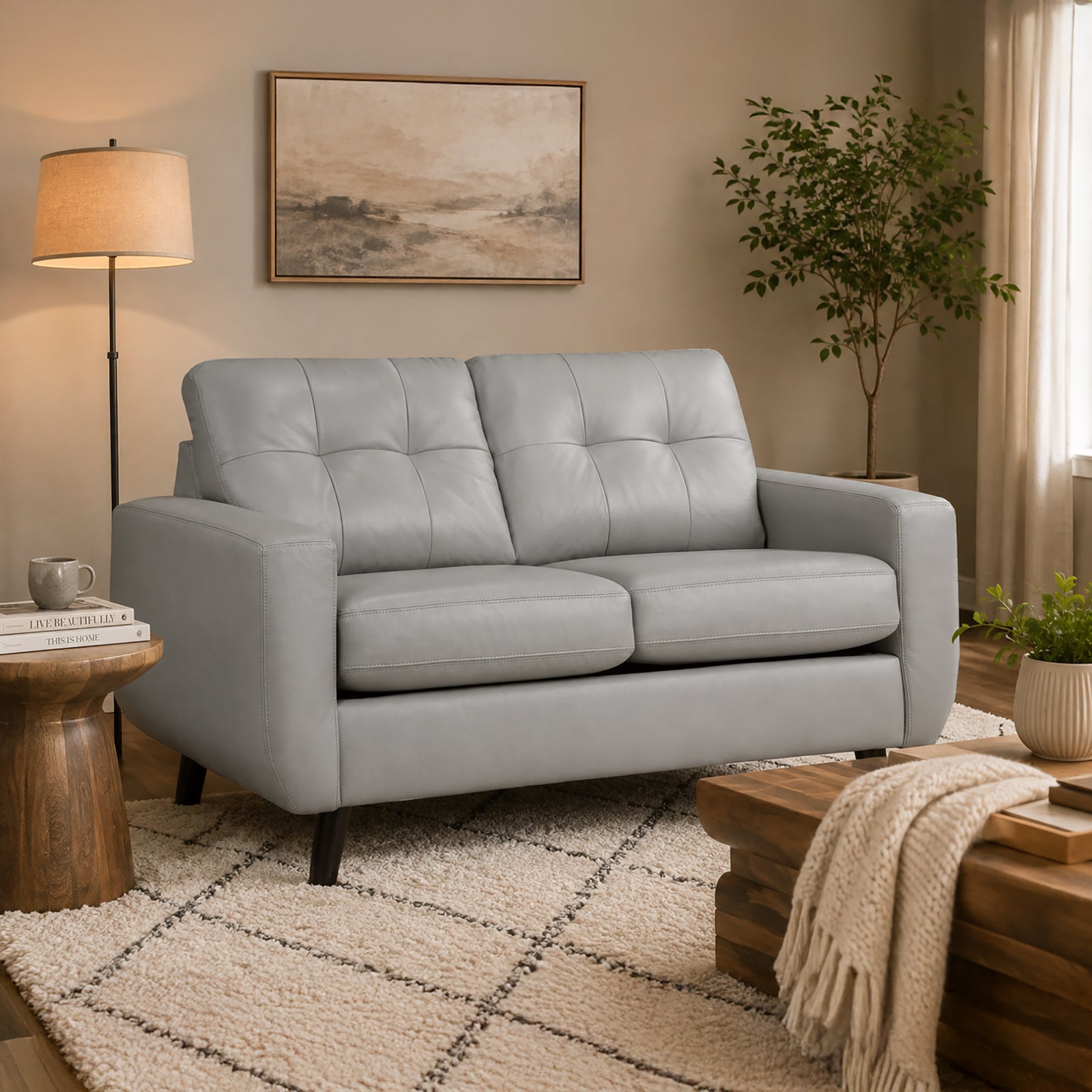 Tiena Leather Loveseat