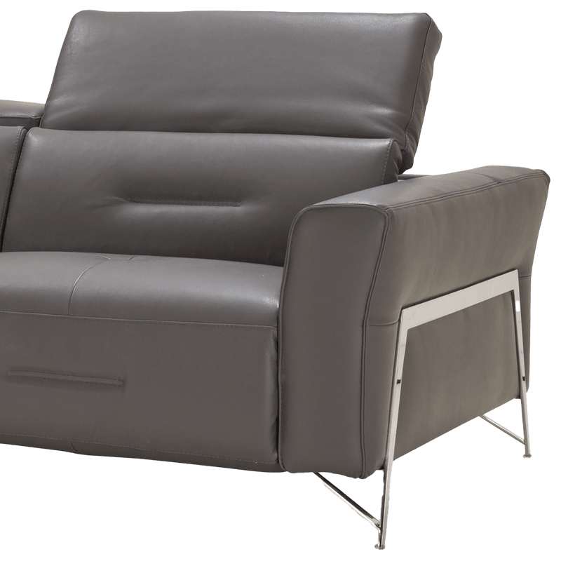 Tramonto Italian Leather Power Reclining Sectional – Dark Gray - Coja