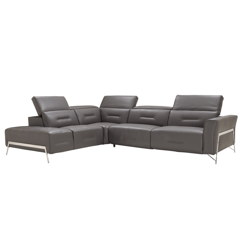 Tramonto Italian Leather Power Reclining Sectional – Dark Gray - Coja