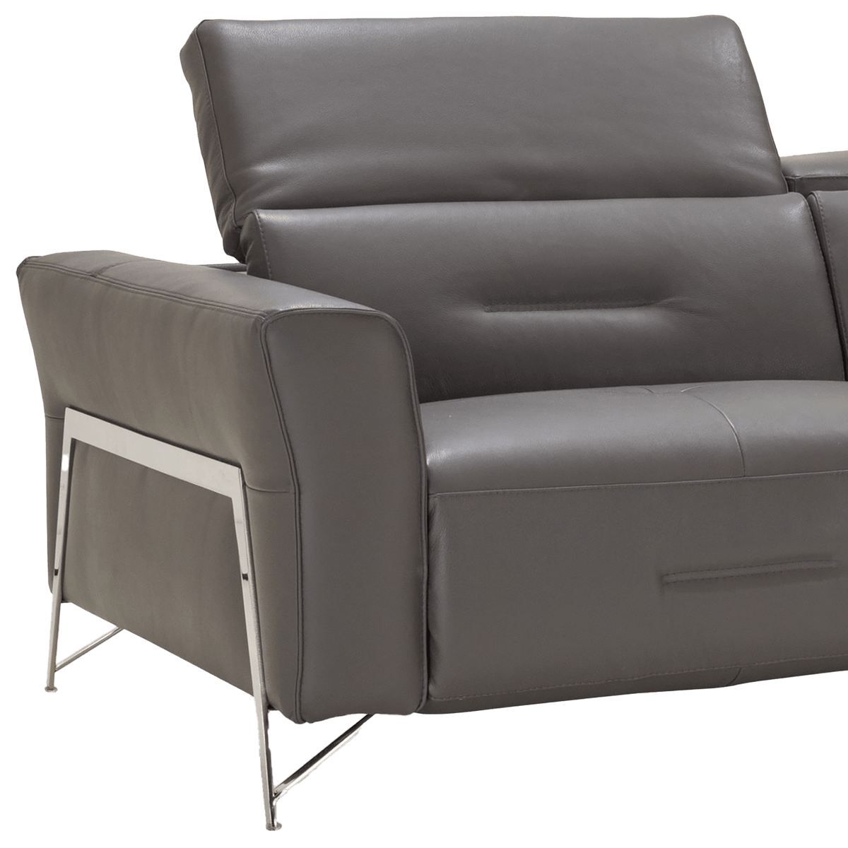 Tramonto Italian Leather Power Reclining Sectional – Dark Gray - Coja