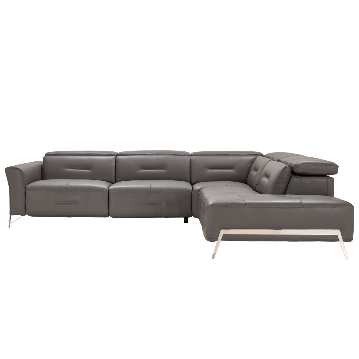 Tramonto Italian Leather Power Reclining Sectional – Dark Gray - Coja