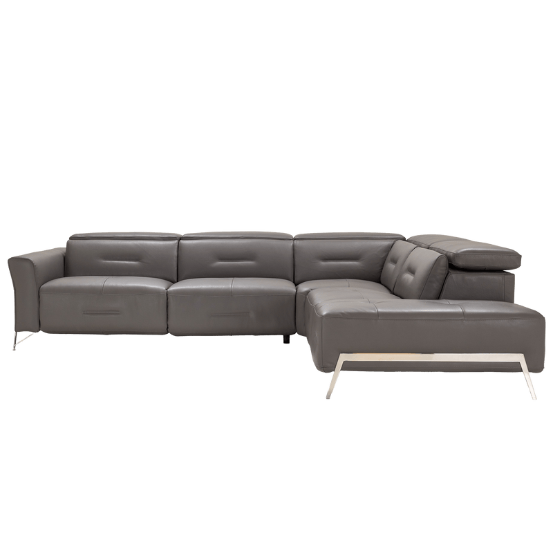 Tramonto Italian Leather Power Reclining Sectional – Dark Gray - Coja