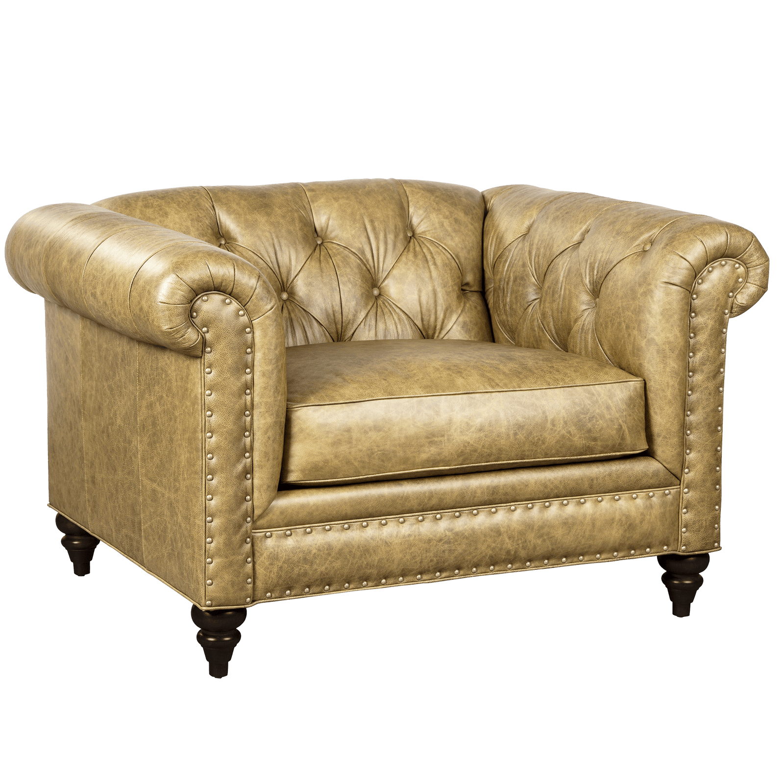 Ulrika Genuine Leather Chair and a Half - Made in U.S.A.