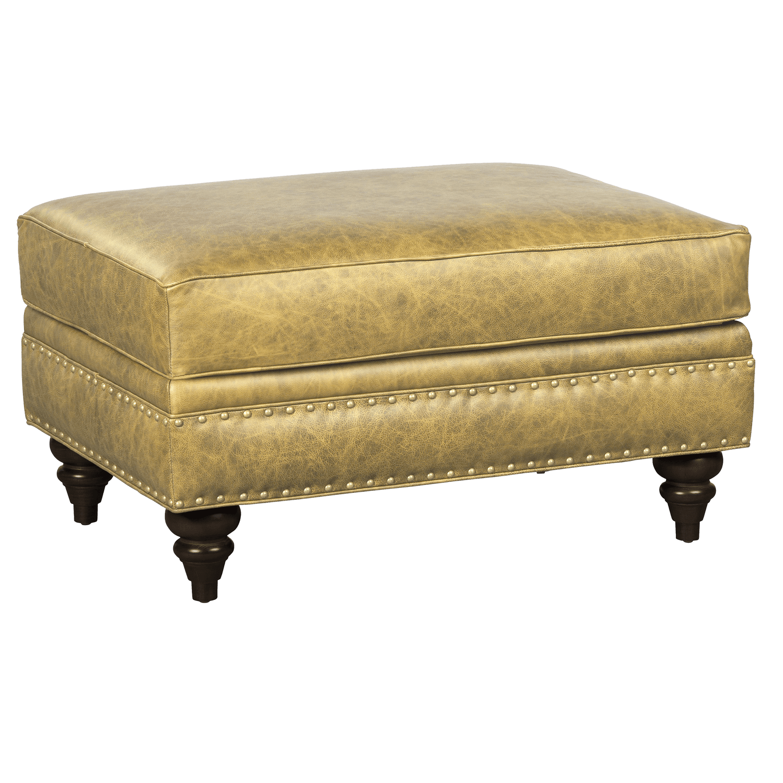 Ulrika Genuine Leather Ottoman - Made in U.S.A.