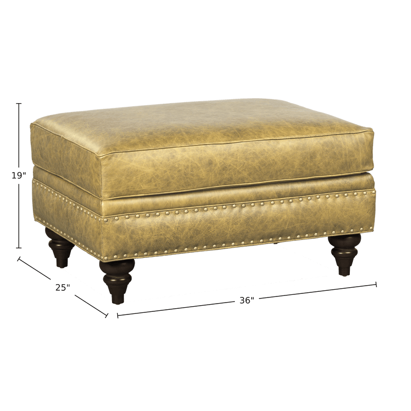 Ulrika Genuine Leather Ottoman - Made in U.S.A. - Coja