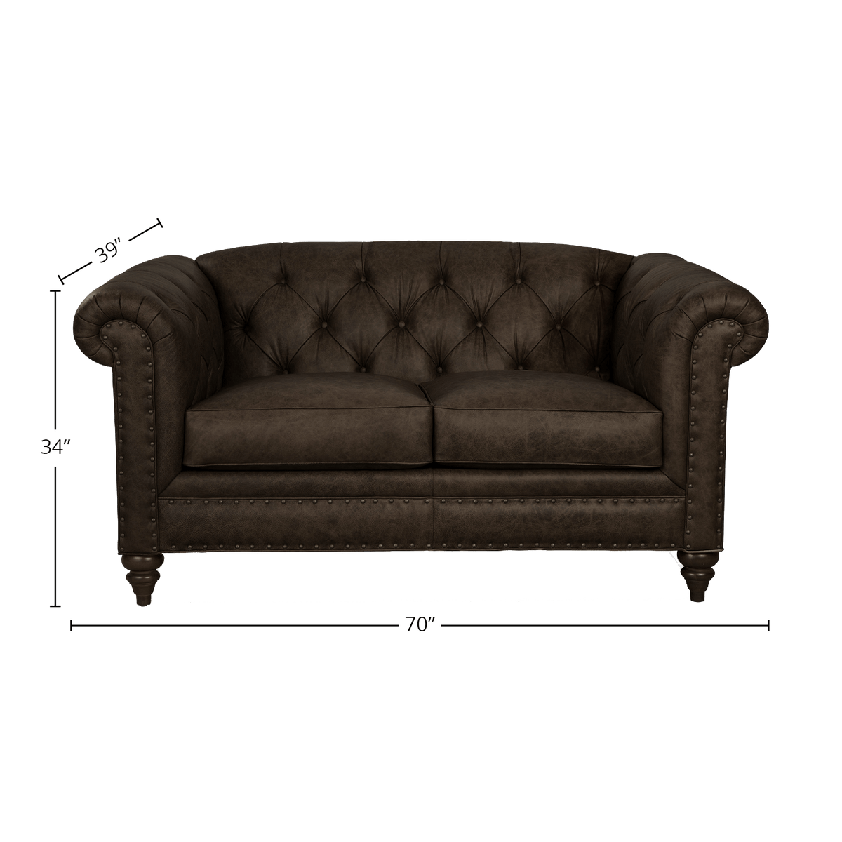 Ulrika Genuine Leather Loveseat - Made in U.S.A. - Coja