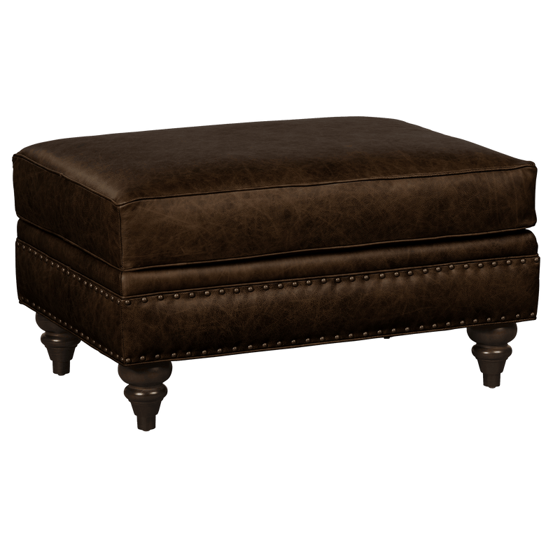 Ulrika Genuine Leather Ottoman - Made in U.S.A. - Coja