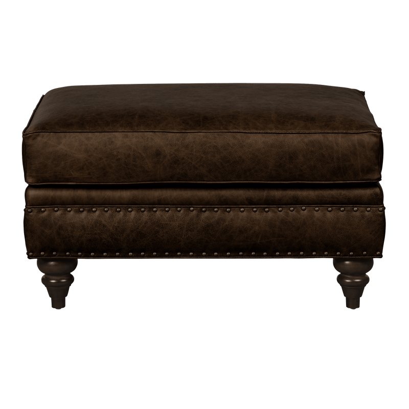 Ulrika Genuine Leather Ottoman - Made in U.S.A. - Coja