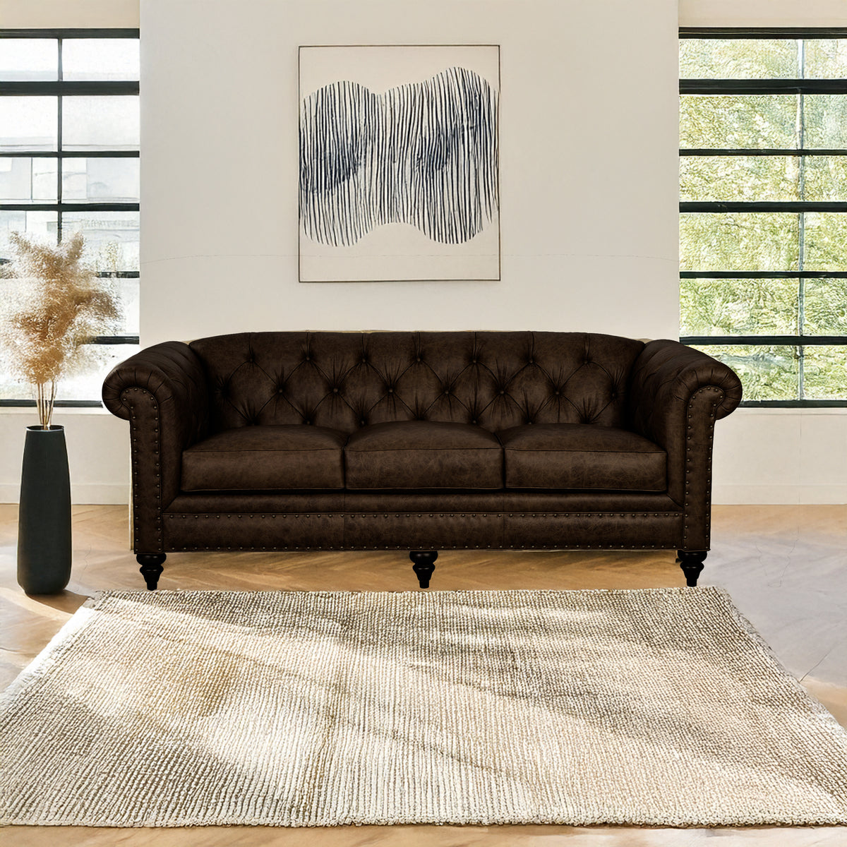 Ulrika Genuine Leather Sofa - Made in U.S.A. - Coja