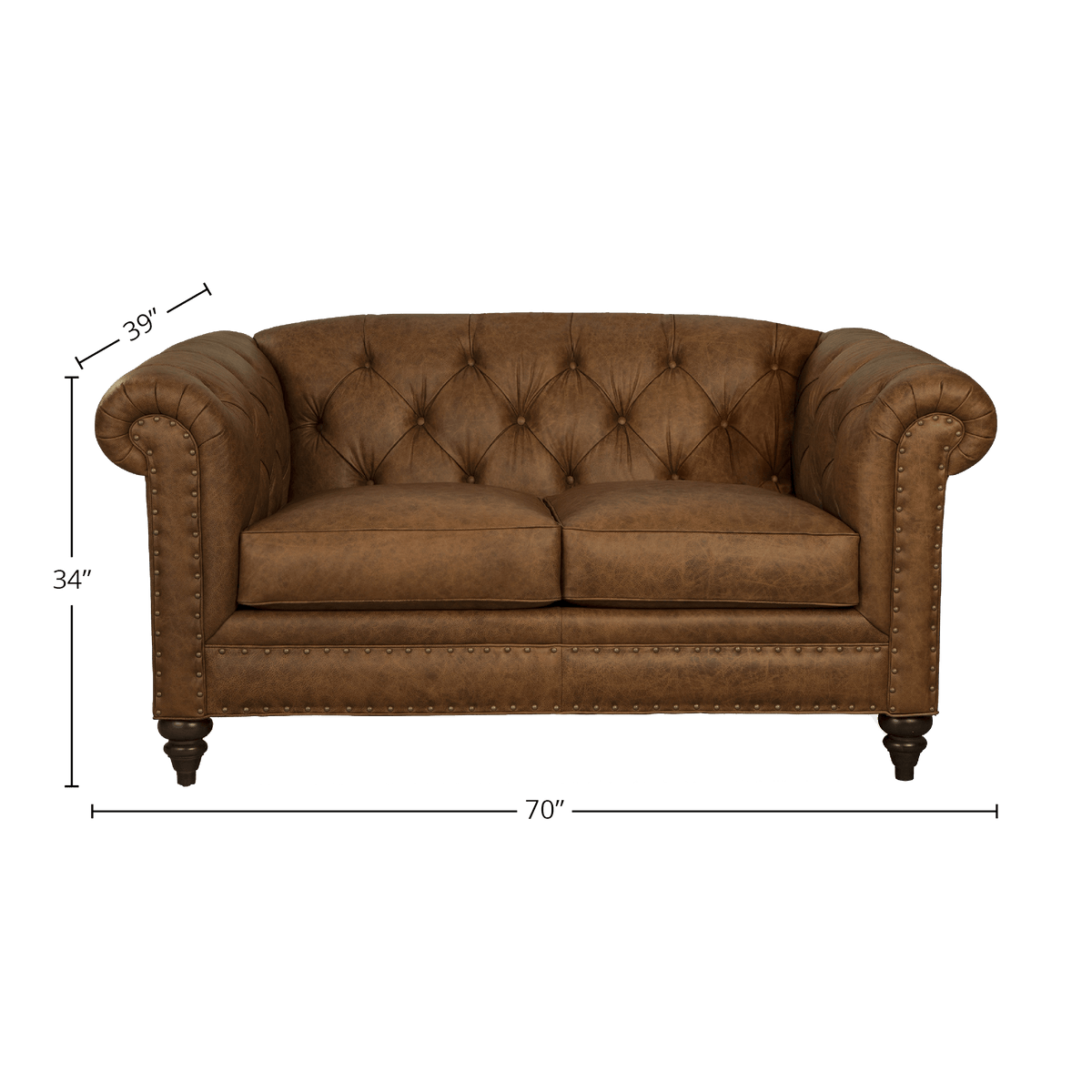 Ulrika Genuine Leather Loveseat - Made in U.S.A. - Coja