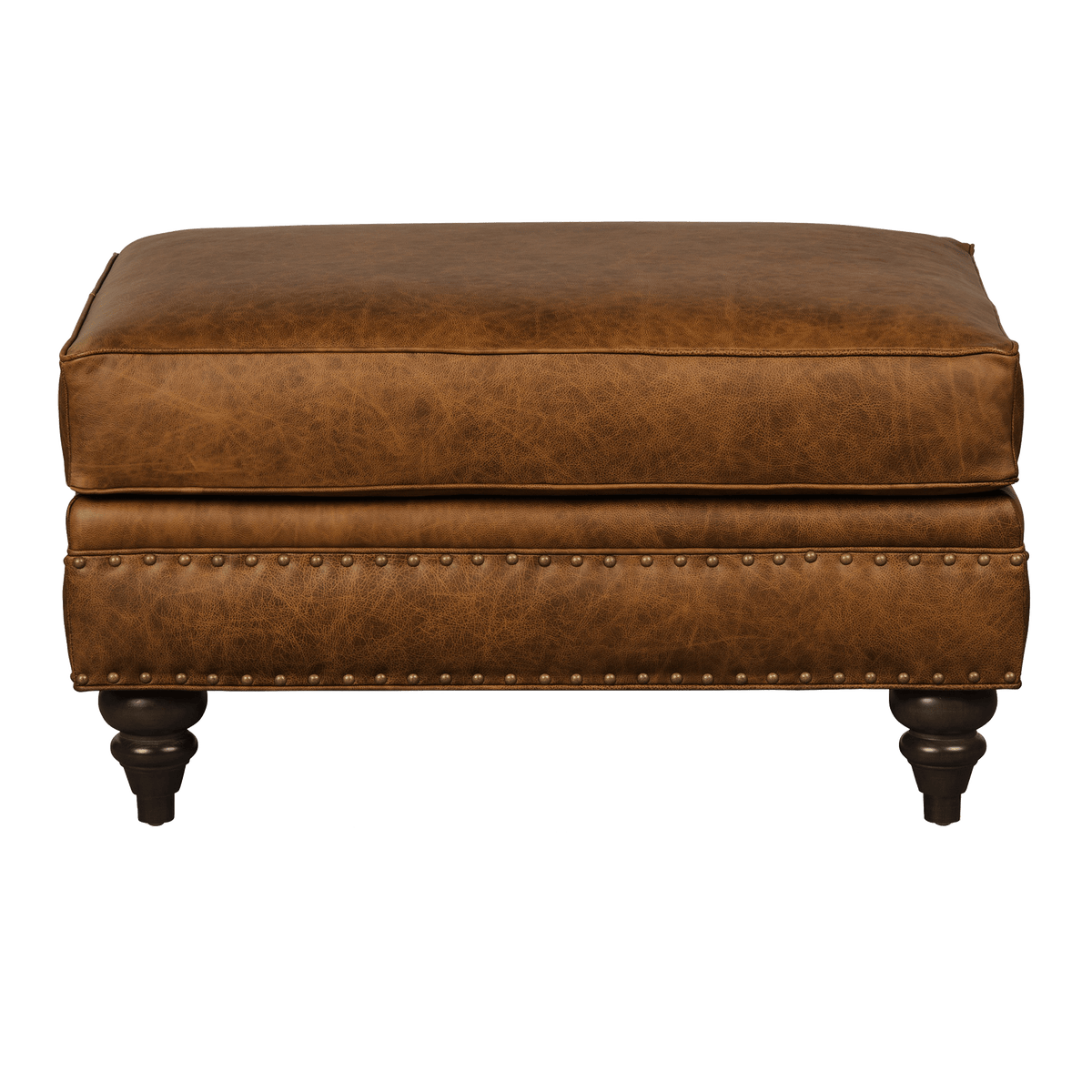 Ulrika Genuine Leather Ottoman - Made in U.S.A. - Coja