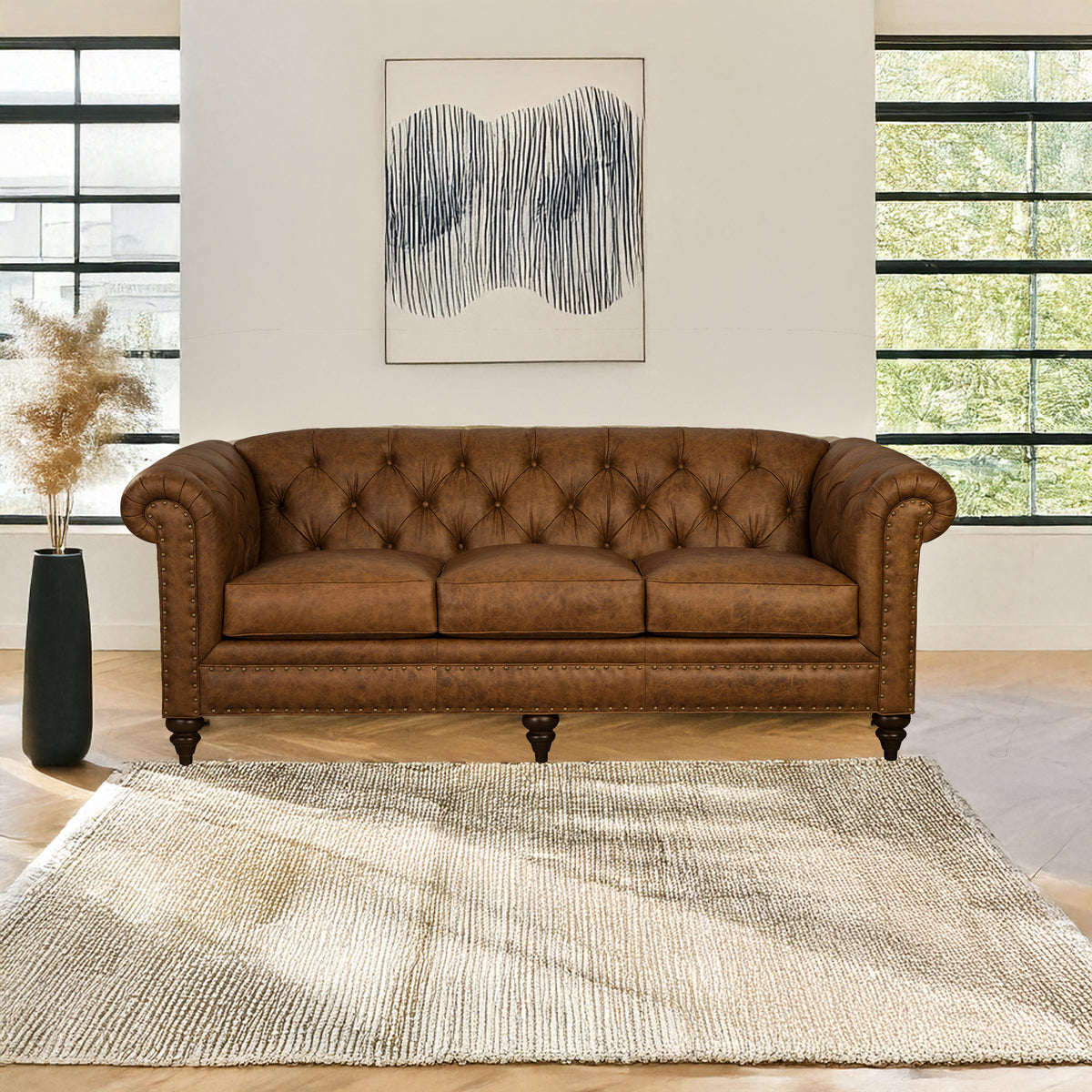 Ulrika Genuine Leather Sofa - Made in U.S.A. - Coja