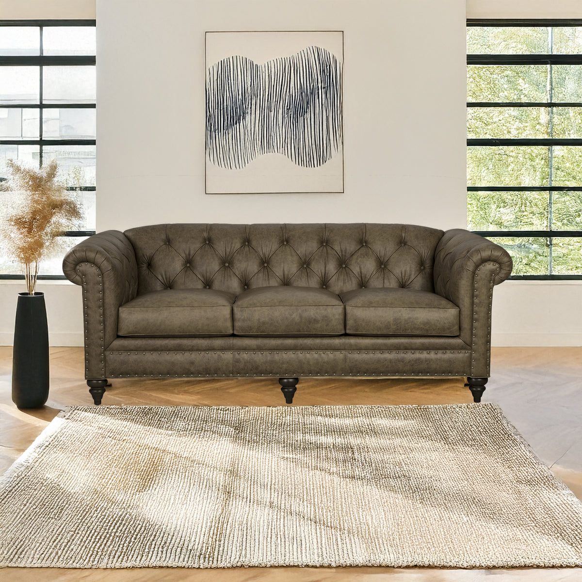 Ulrika Genuine Leather Sofa - Made in U.S.A. - Coja