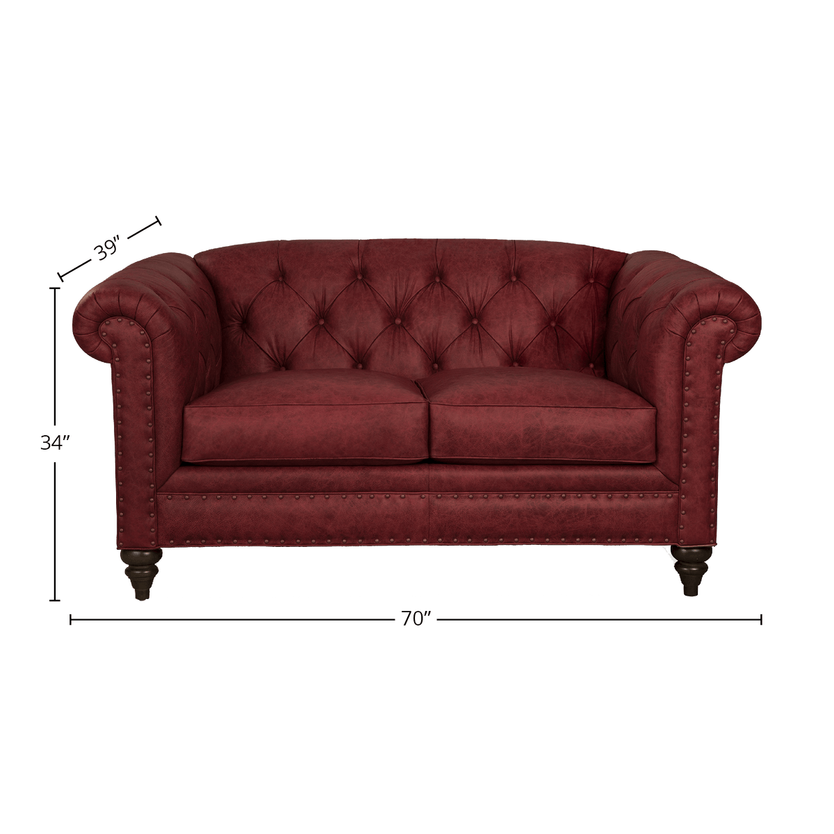 Ulrika Genuine Leather Loveseat - Made in U.S.A. - Coja