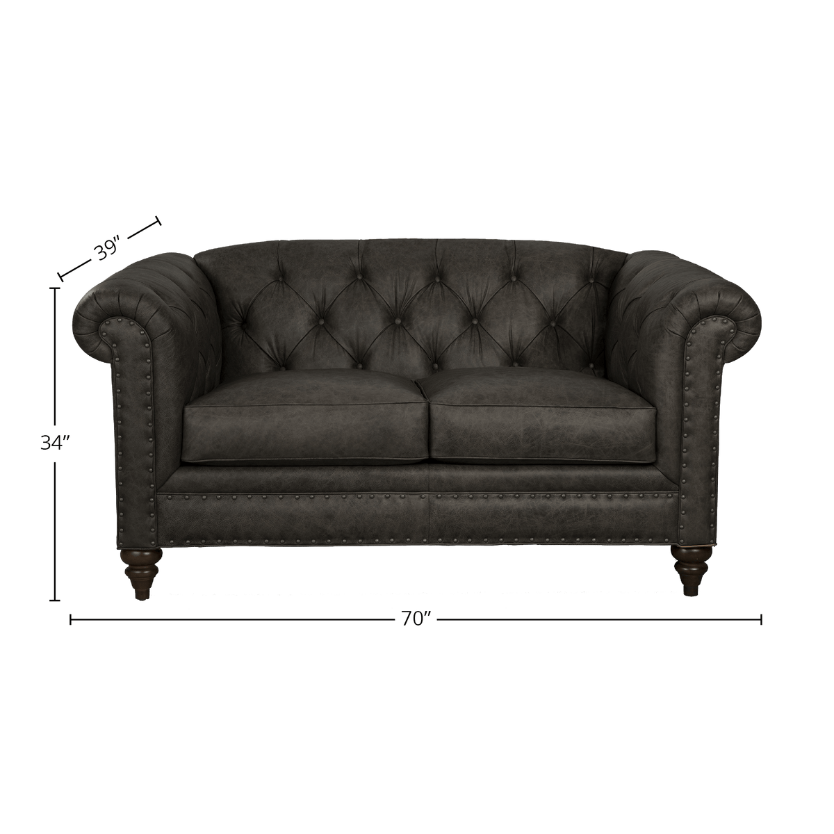 Ulrika Genuine Leather Loveseat - Made in U.S.A. - Coja