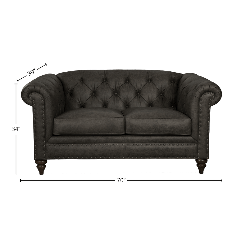 Ulrika Genuine Leather Loveseat - Made in U.S.A. - Coja