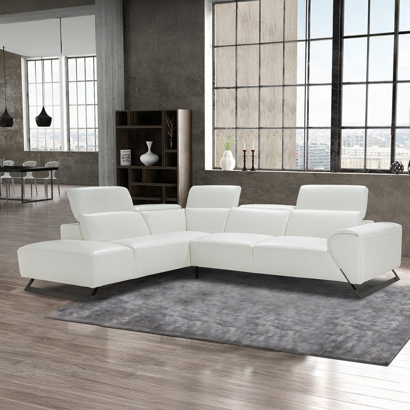 Vesuvio Sculptural Italian Leather Sectional – White - Coja