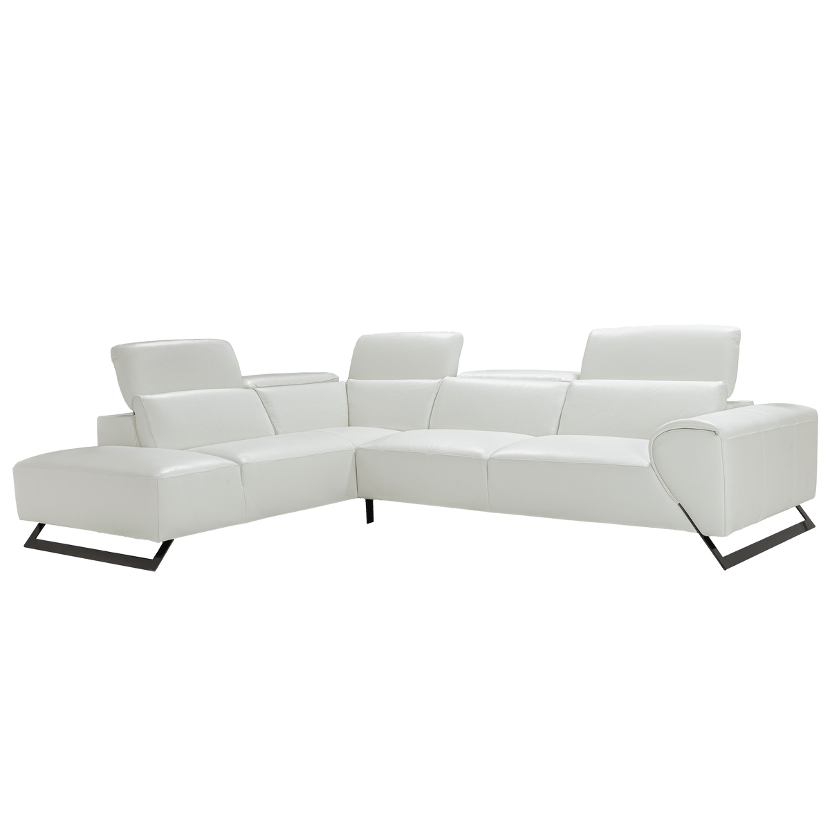 Vesuvio Sculptural Italian Leather Sectional – White - Coja