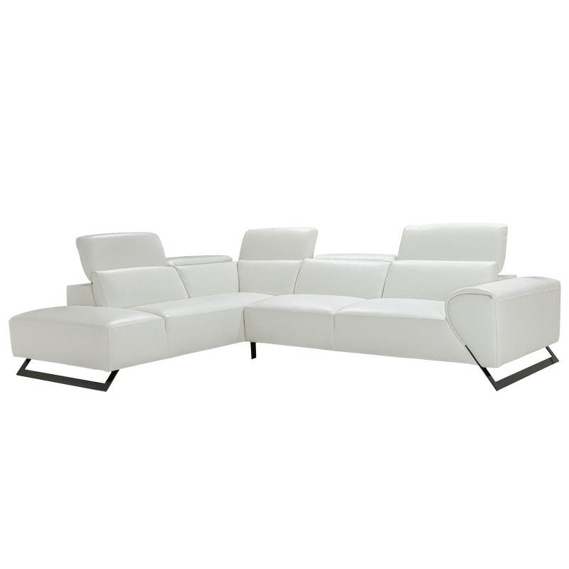 Vesuvio Sculptural Italian Leather Sectional – White - Coja