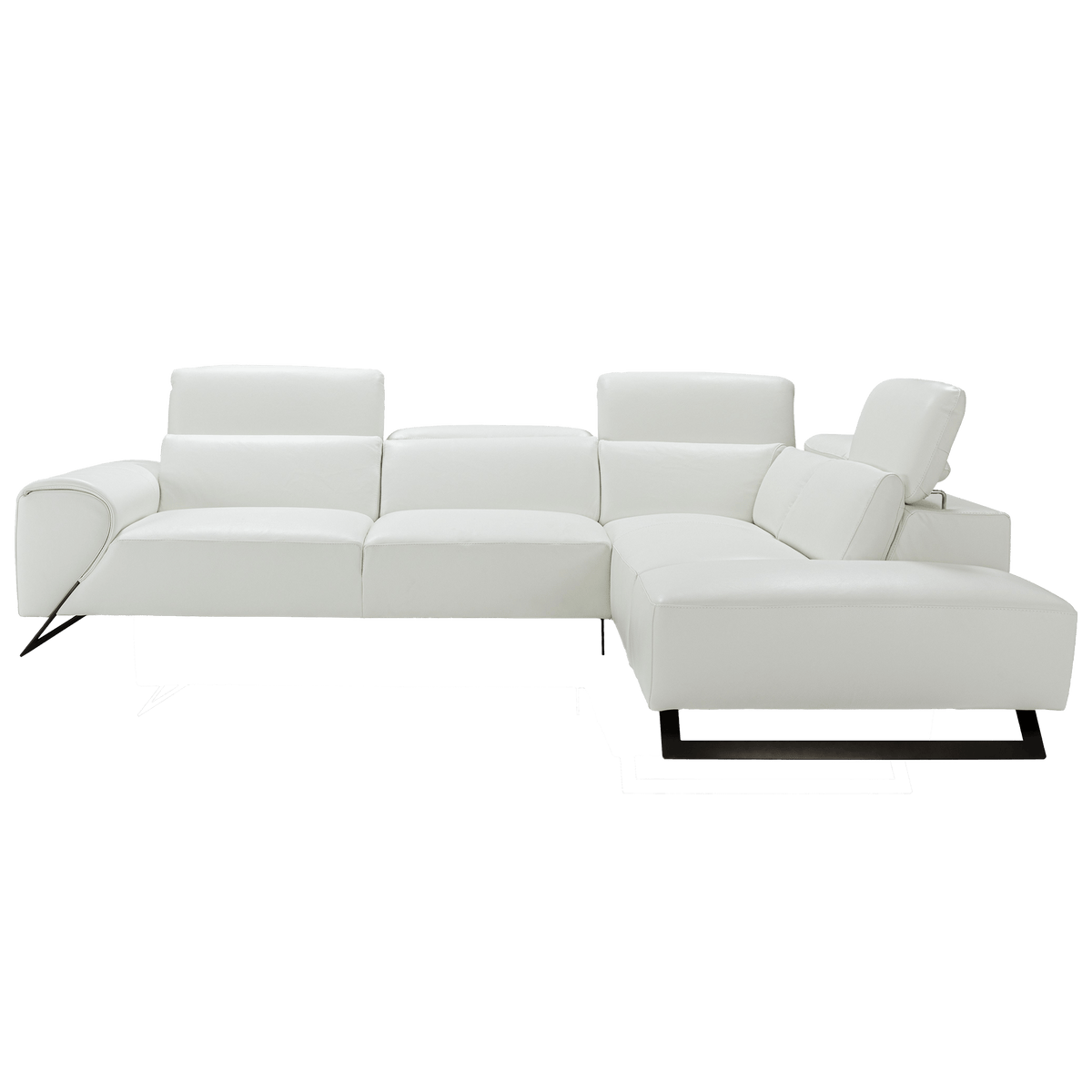 Vesuvio Sculptural Italian Leather Sectional – White - Coja