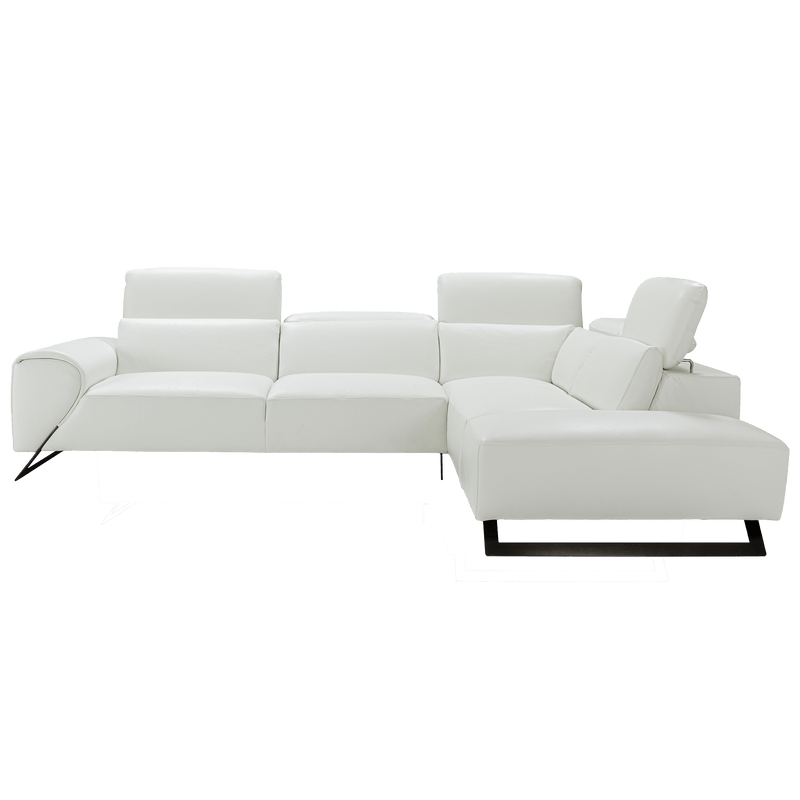 Vesuvio Sculptural Italian Leather Sectional – White - Coja