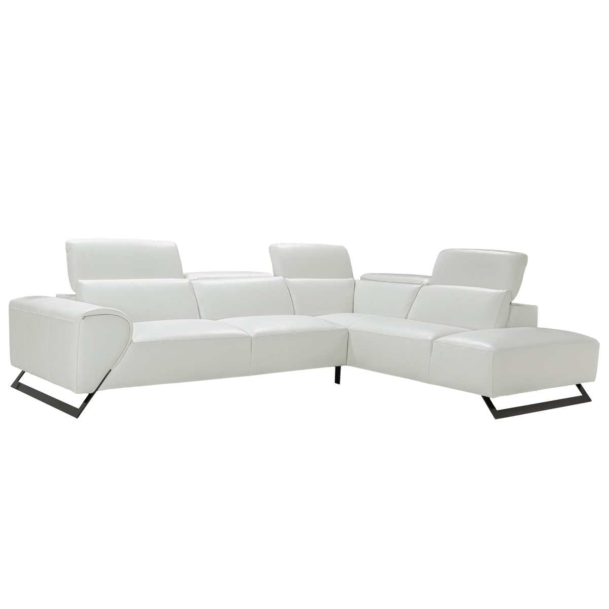 Vesuvio Sculptural Italian Leather Sectional – White - Coja