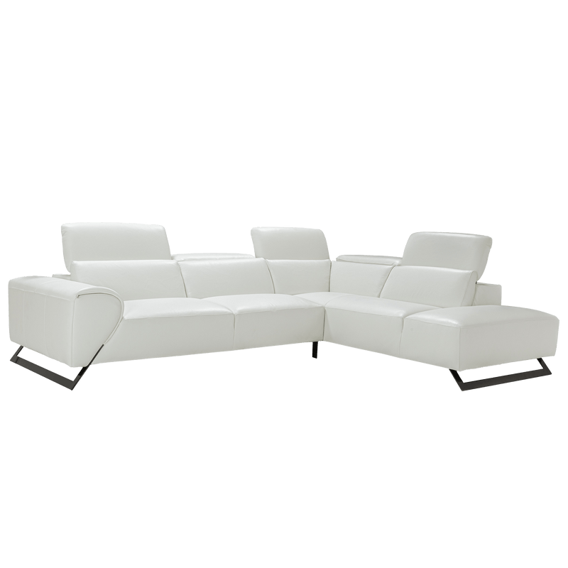 Vesuvio Sculptural Italian Leather Sectional – White - Coja