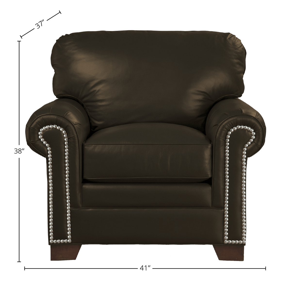 Vidonia Genuine Leather Armchair - Made in U.S.A. - Coja