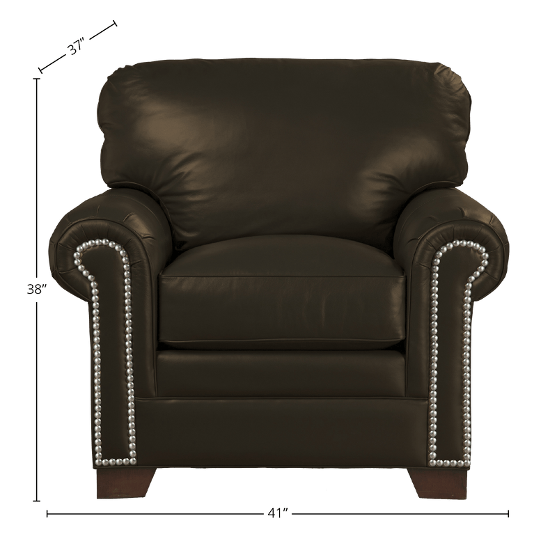 Vidonia Genuine Leather Armchair - Made in U.S.A. - Coja