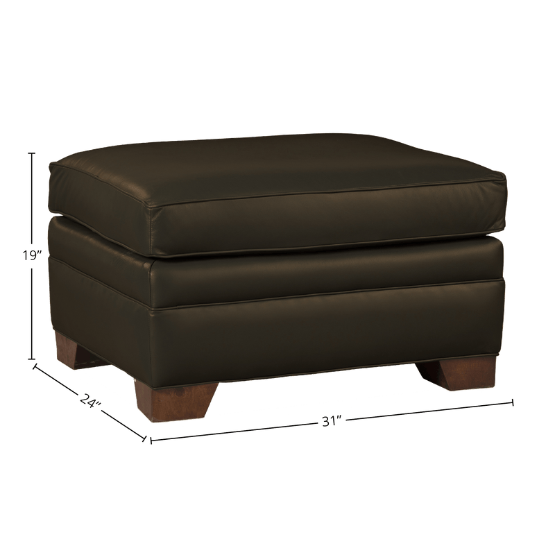 Vidonia Genuine Leather Ottoman - Made in U.S.A. - Coja