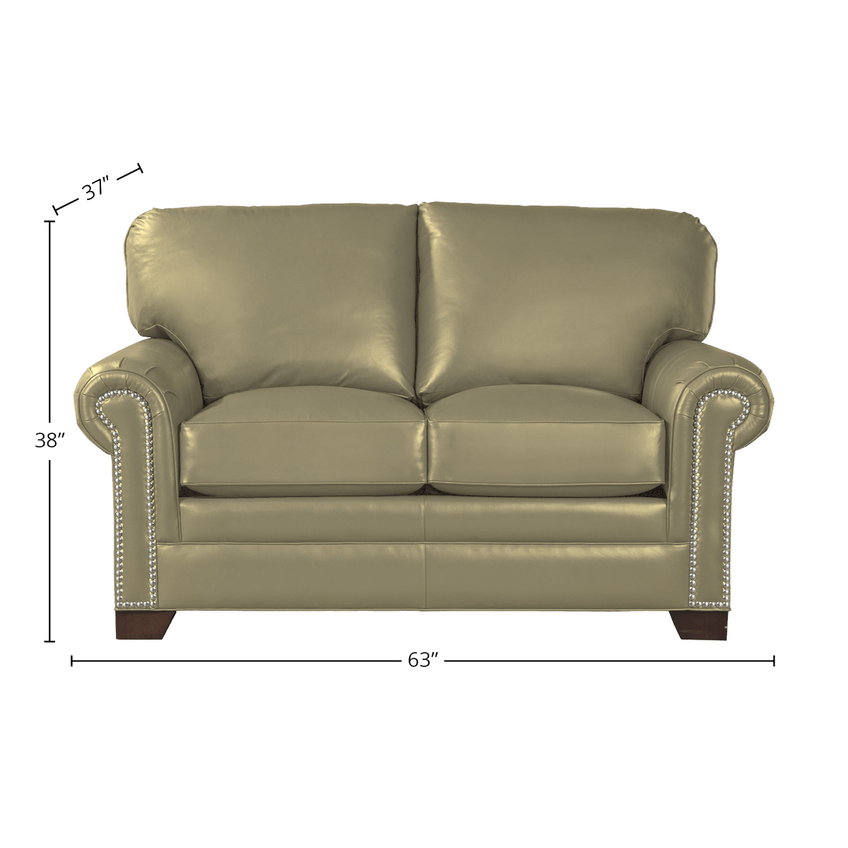 Vidonia Genuine Leather Loveseat - Made in U.S.A. - Coja