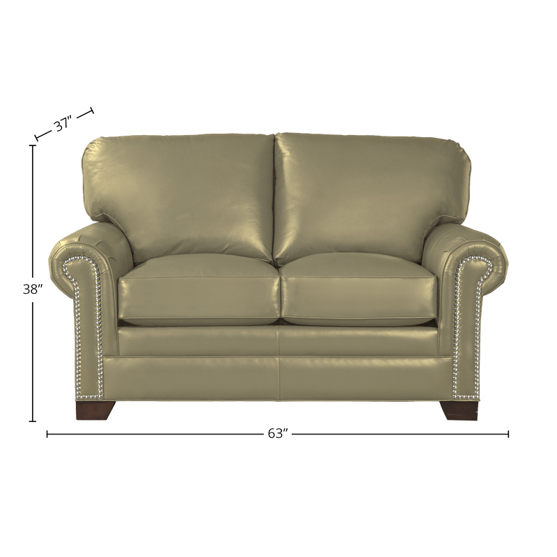 Vidonia Genuine Leather Loveseat - Made in U.S.A. - Coja