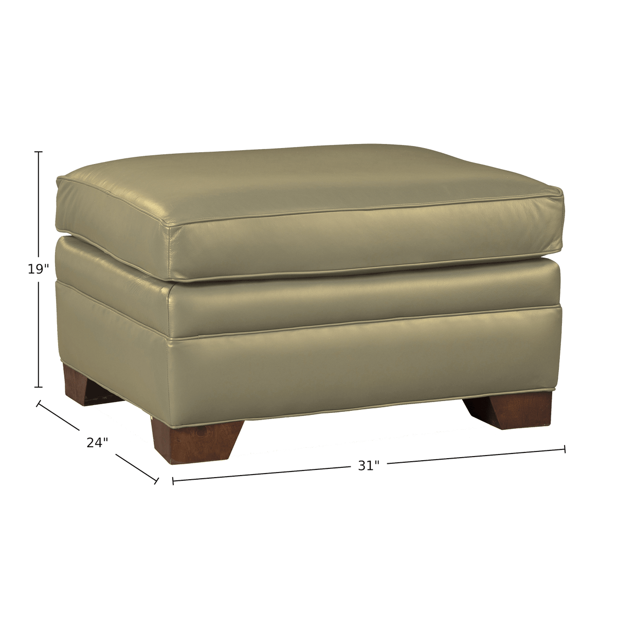 Vidonia Genuine Leather Ottoman - Made in U.S.A. - Coja